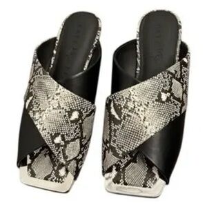 SOLD Katy Perry Black and Snake Print Mules